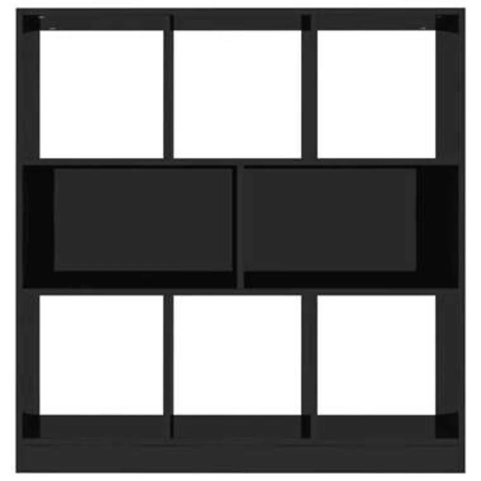 VidaXL Boekenkast 97,5x29,5x100 Cm Bewerkt Hout Hoogglans Zwart - Afbeelding 3