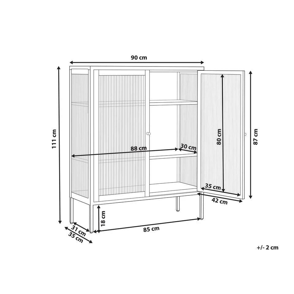 Beliani Sideboard LERRYN - Zwart Staal - Afbeelding 3