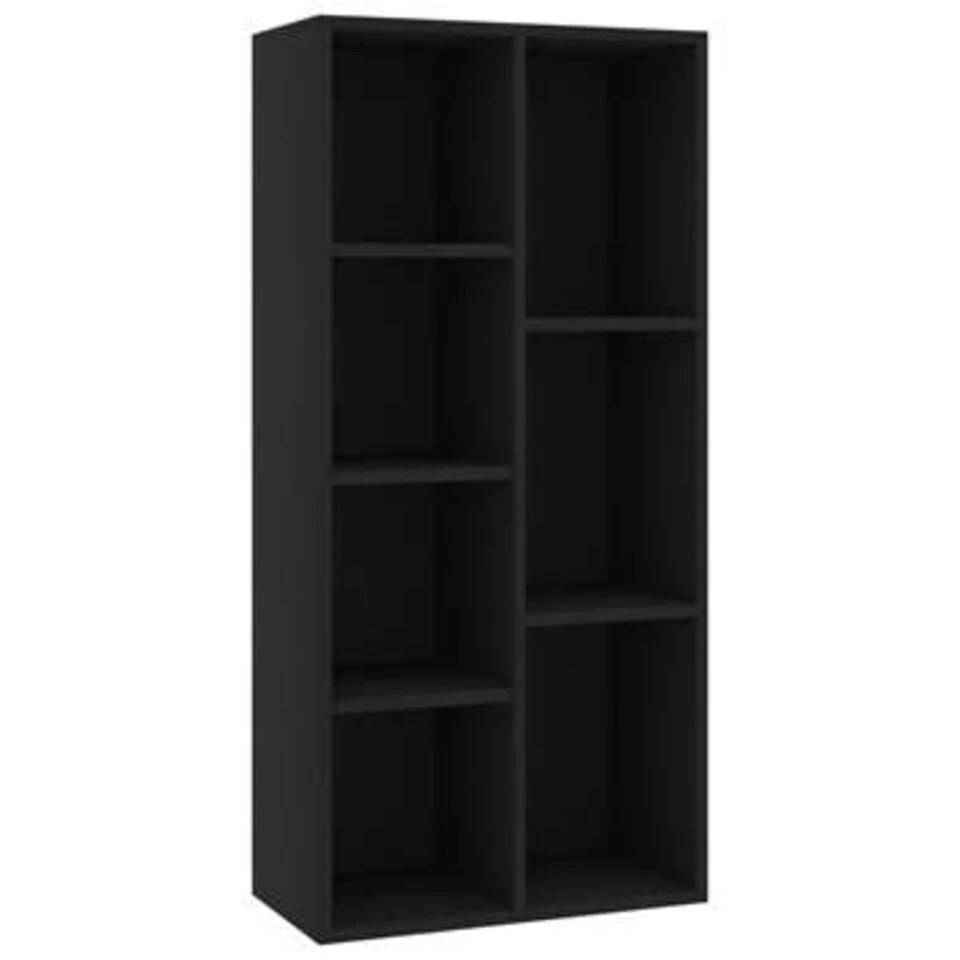 VidaXL Boekenkast 50x25x106 Cm Bewerkt Hout Zwart - Afbeelding 2
