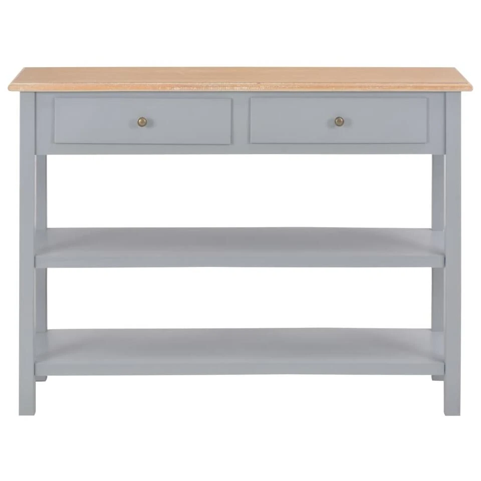 VidaXL Dressoir 110x35x80 Cm MDF Grijs - Afbeelding 2