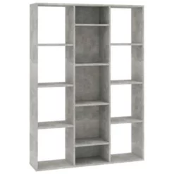VidaXL Kamerscherm/boekenkast 100x24x140 Cm Bewerkt Hout Betongrijs