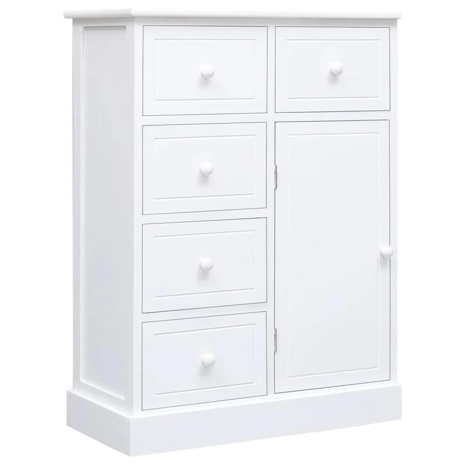 VidaXL Dressoir Met 10 Lades 113x30x79 Cm Hout Wit - Afbeelding 4