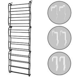 O'DADDY® Hangend Schoenenrek - Opdek En Stompe Deur - 20x51x182 Zwart