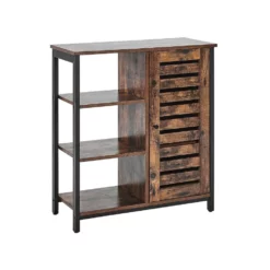 Beliani Sideboard VILSECK - Donkere Houtkleur Vezelplaat