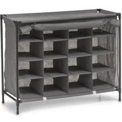 Zeller Schoenenkast - Mobiel - Opbouwbaar - Grijs - 84 Cm