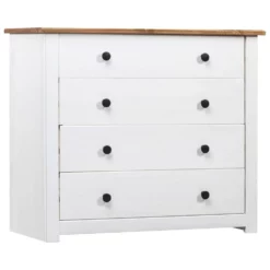 VidaXL Bijzetkast Panama Range 80x40x73 Cm Grenenhout Wit