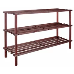 Merkloos Schoenenrek - Dennenhout - 18 Paar - 3 Laags - 74 Cm