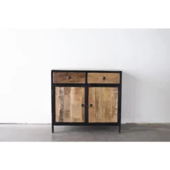 Giga Meubel Dressoir 100x45x90cm - Mangohout & Metaal - Dressoir Ravi