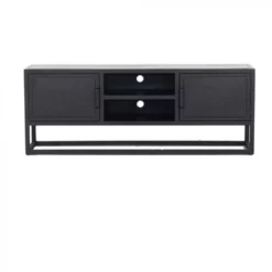 Giga Meubel TV Meubel Zwart - Metaal - 200x38x61cm - Tv-meubel Urban Zwart XL