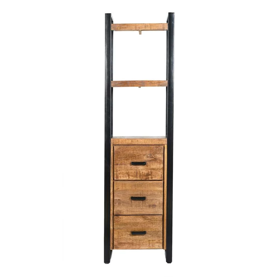 Livingfurn - Boekenkasten Nairobi - 3 Laden - 200cm - Mangohout - Afbeelding 2