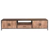Livingfurn - TV Meubel Sturdy 220 Cm - Mangohout / Gecoat Staal