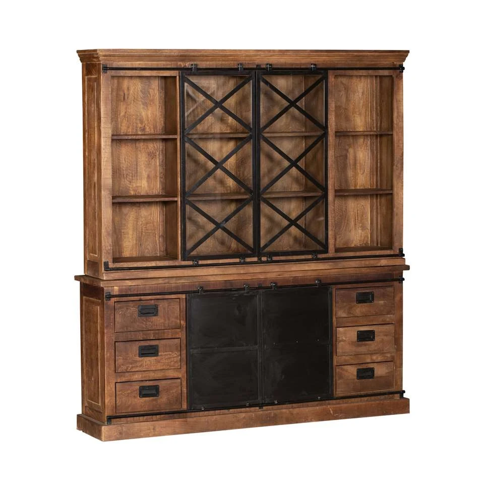 Livingfurn - Kabinetkast Tamar - 45x200x220 - Mangohout - Bruin