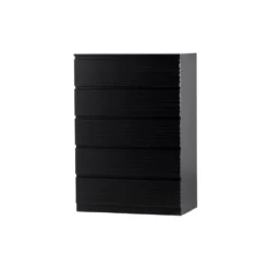 WOOOD Jente Ladekast 5 Lades - Grenen - Zwart - 119,4x83x45.8