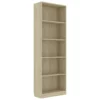 VidaXL Boekenkast Met 5 Schappen 60x24x175 Cm Bewerkt Hout Sonoma Eik