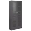 VidaXL Vitrinekast 82,5x30,5x185,5 Cm Spaanplaat Hoogglans Grijs