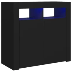 VidaXL Dressoir Met LED-verlichting 80x35x75 Cm Zwart