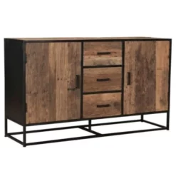 Industrieel Dressoir Rayan Robuust Hout 140 Cm - 40x140x90 Cm - Hout - Bruin