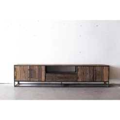 Giga Meubel Tv-meubel Gerecycled Hout - 240x40x55 - 4-deurs - Lio XL