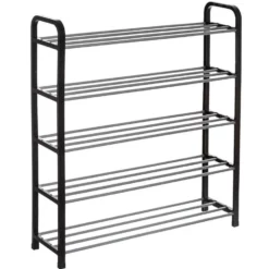 5five Schoenenrek - Zilver-zwart - 15 Paar - Metaal-kunststof 71x78cm