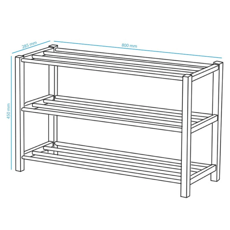 ACAZA Schoenenrek Voor 12 Paar Schoenen, 3 Niveaus, Gebroken Wit, Grijs - Afbeelding 3