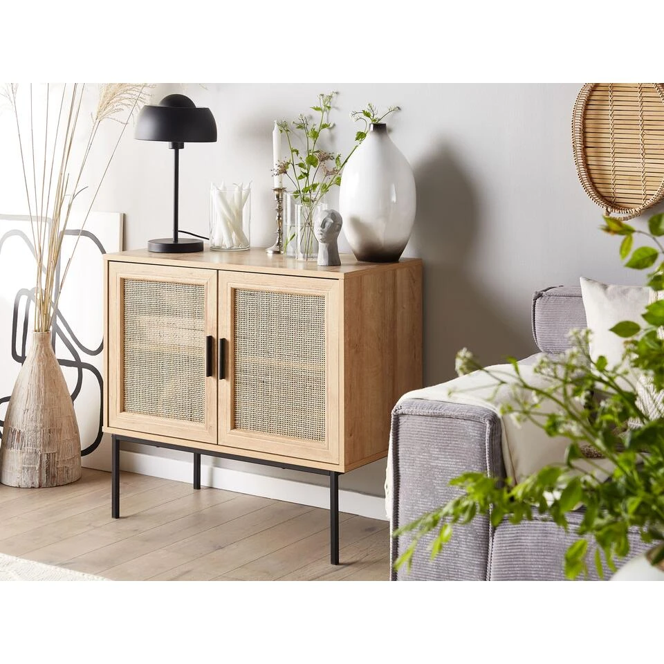 Beliani Sideboard PASCO - Lichte Houtkleur Vezelplaat - Afbeelding 2