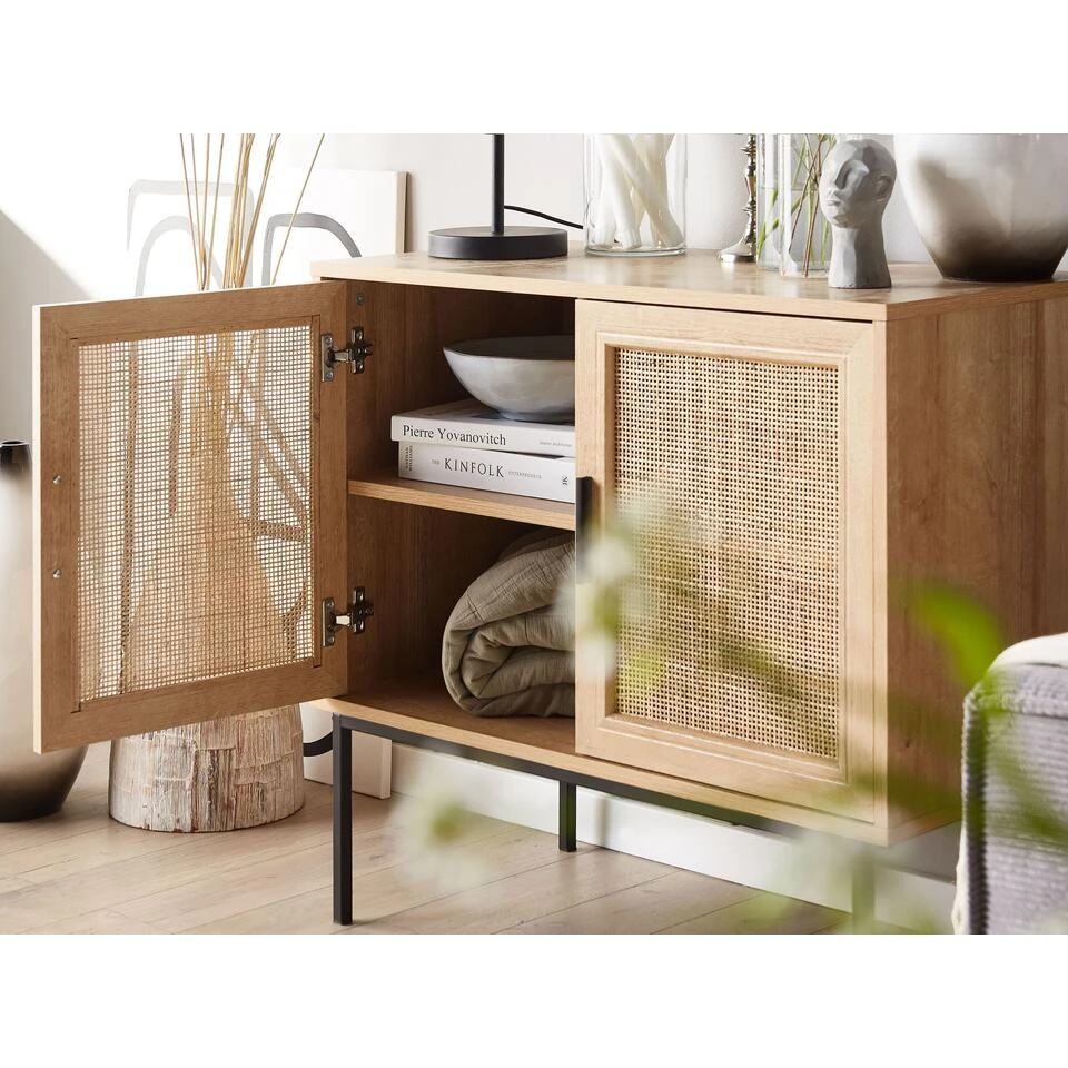 Beliani Sideboard PASCO - Lichte Houtkleur Vezelplaat - Afbeelding 4