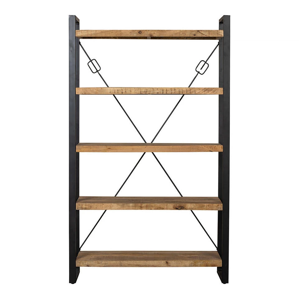 Boekenkast Minneapolis 120cm - Mangohout - Bruin - Rechthoekig - Afbeelding 3