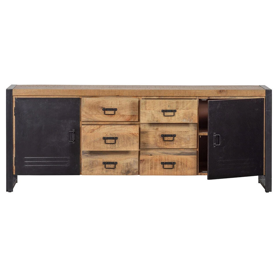 Dressoir Birmingham 200cm - Mangohout - Bruin - Rechthoekig - Afbeelding 3