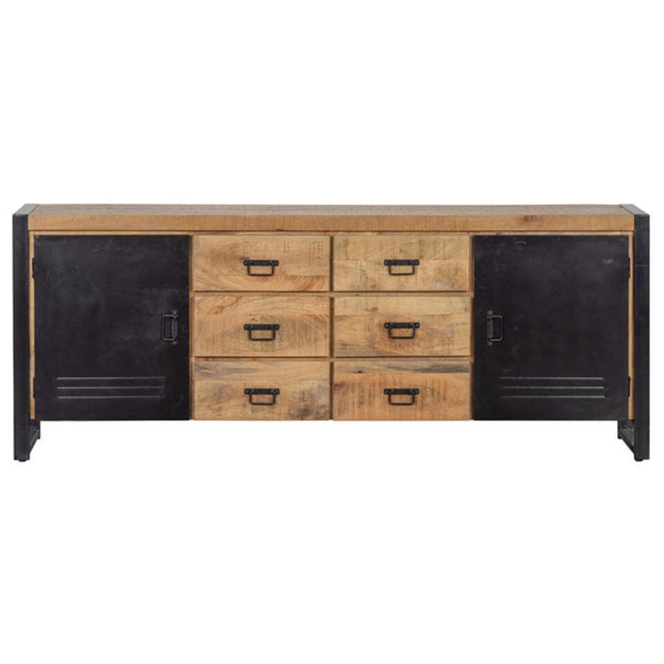 Dressoir Birmingham 200cm - Mangohout - Bruin - Rechthoekig