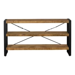 Boekenkast Minneapolis 150cm Laag - Mangohout - Bruin - Rechthoekig