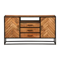 Dressoir Toronto 145x80cm - Mangohout - Bruin - Rechthoekig