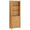 VidaXL Boekenkast Met 2 Deuren 70x30x180 Cm Massief Eikenhout