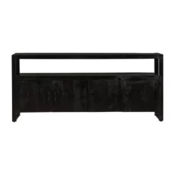 Dressoir Pittsburgh Black 180cm - Mangohout - Zwart - Rechthoekig