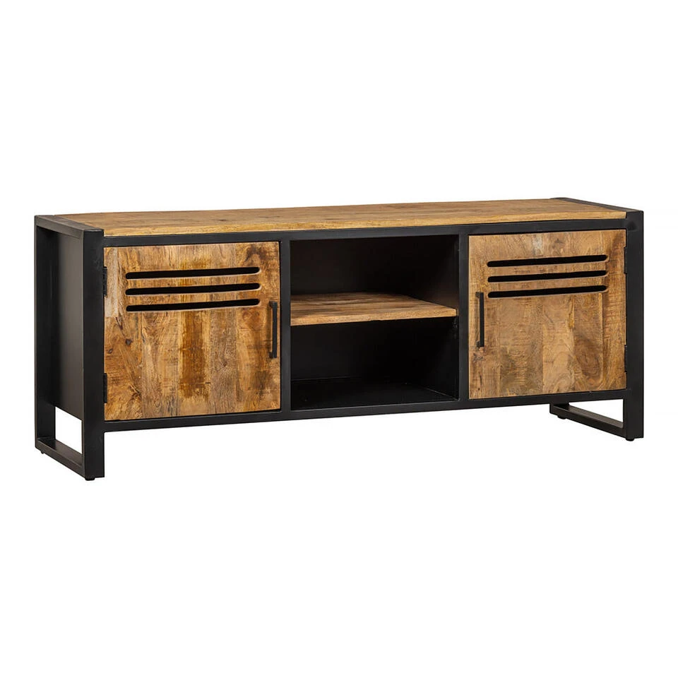 TV Meubel Henderson 150cm - Mangohout - Bruin - Rechthoekig - Afbeelding 4