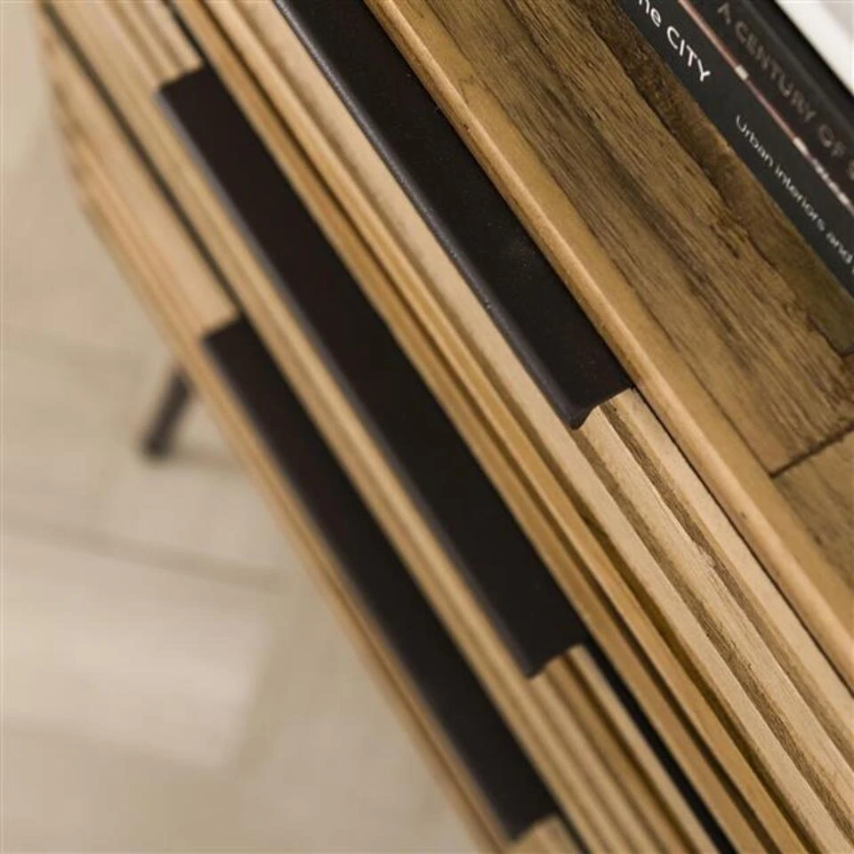 Hoyz - Ladekast 3L Teca Strip - Teakhout Verweerd - Afbeelding 3