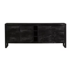 Dressoir Stockton Black 200cm - Mangohout - Zwart - Rechthoekig