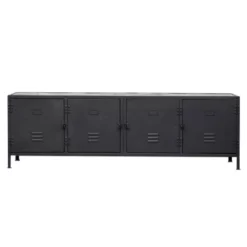 Giga Meubel Tv Meubel Zwart - Metaal - 190cm - Kast Dex Vintage Black