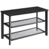 ACAZA Stevig Schoenenrek Met Frame En Zitbank, Zwart