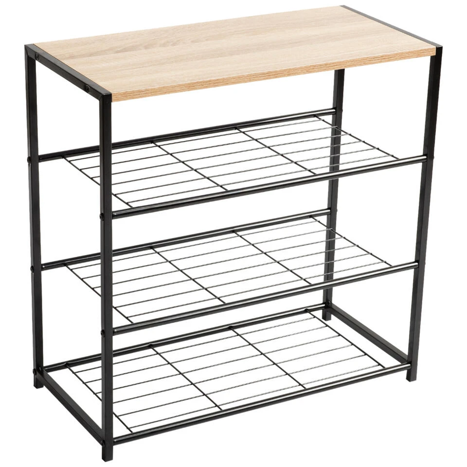 ACAZA Schoenenrek Voor 9 Paar Schoenen Met Houten Plank