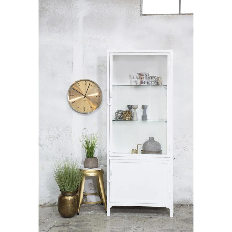 Giga Meubel Vitrinekast Metaal Wit - 75x42x190cm - Kast Vintage Lab - Afbeelding 3