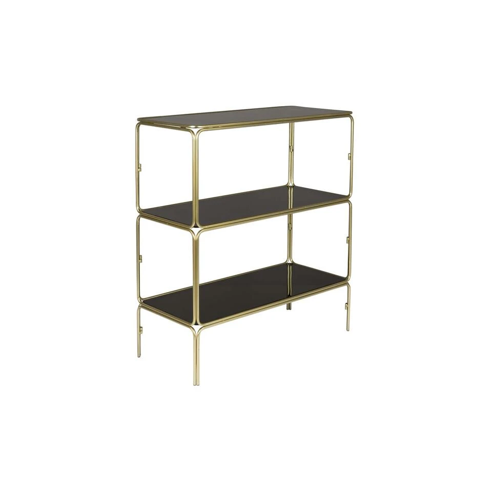 Giga Meubel Dressoir Goud - Metaal & Glas - 35x80x89cm - Kast Liah - Afbeelding 2