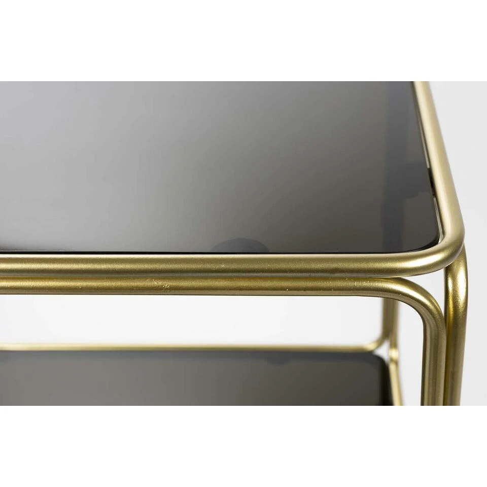 Giga Meubel Dressoir Goud - Metaal & Glas - 35x80x89cm - Kast Liah - Afbeelding 3