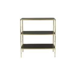 Giga Meubel Dressoir Goud - Metaal & Glas - 35x80x89cm - Kast Liah