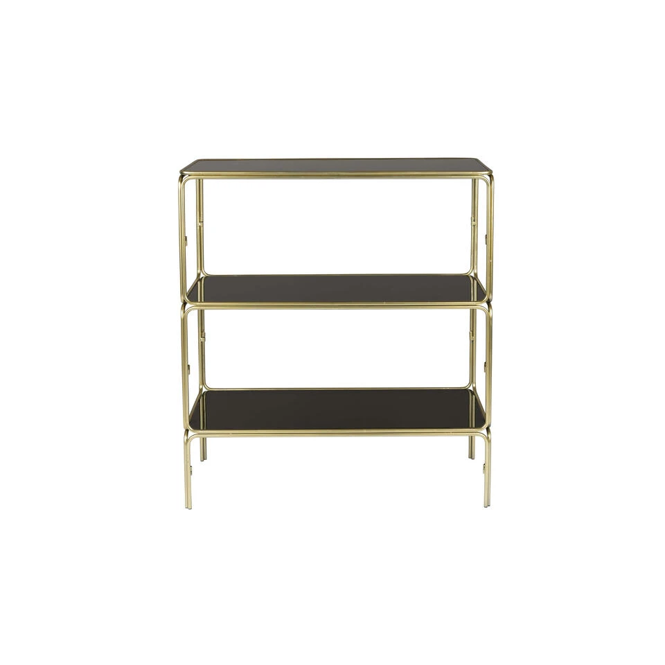 Giga Meubel Dressoir Goud - Metaal & Glas - 35x80x89cm - Kast Liah