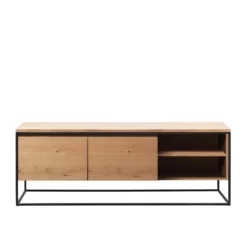 Giga Meubel Tv-Meubel Eikenhout Naturel - 42x155x55cm - Kast Rivoli