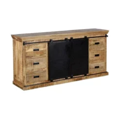 Dressoir Newark 200cm - Mangohout - Bruin - Rechthoekig