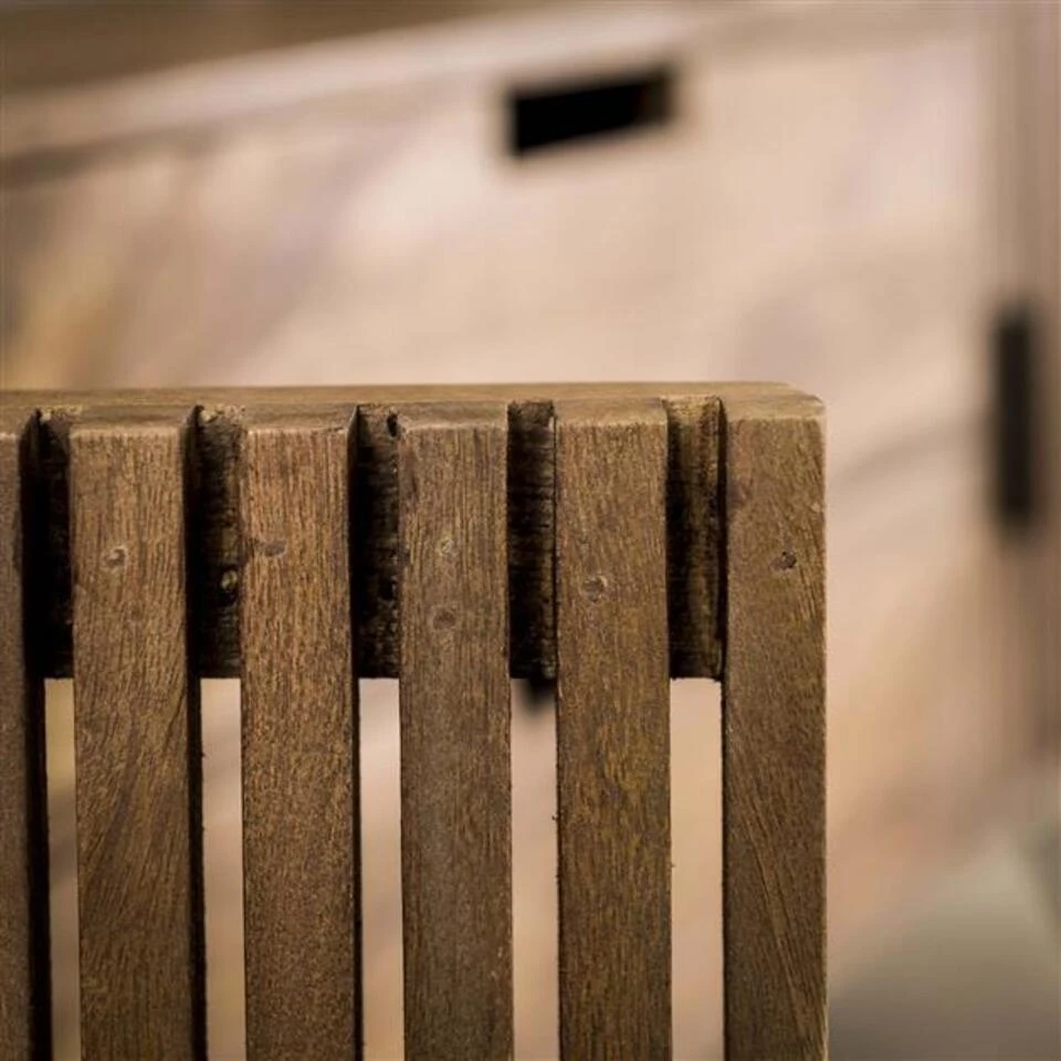 Industrieel TV-meubel Tory Mangohout - 135x135x55 Cm - Mangohout - Bruin - Afbeelding 4