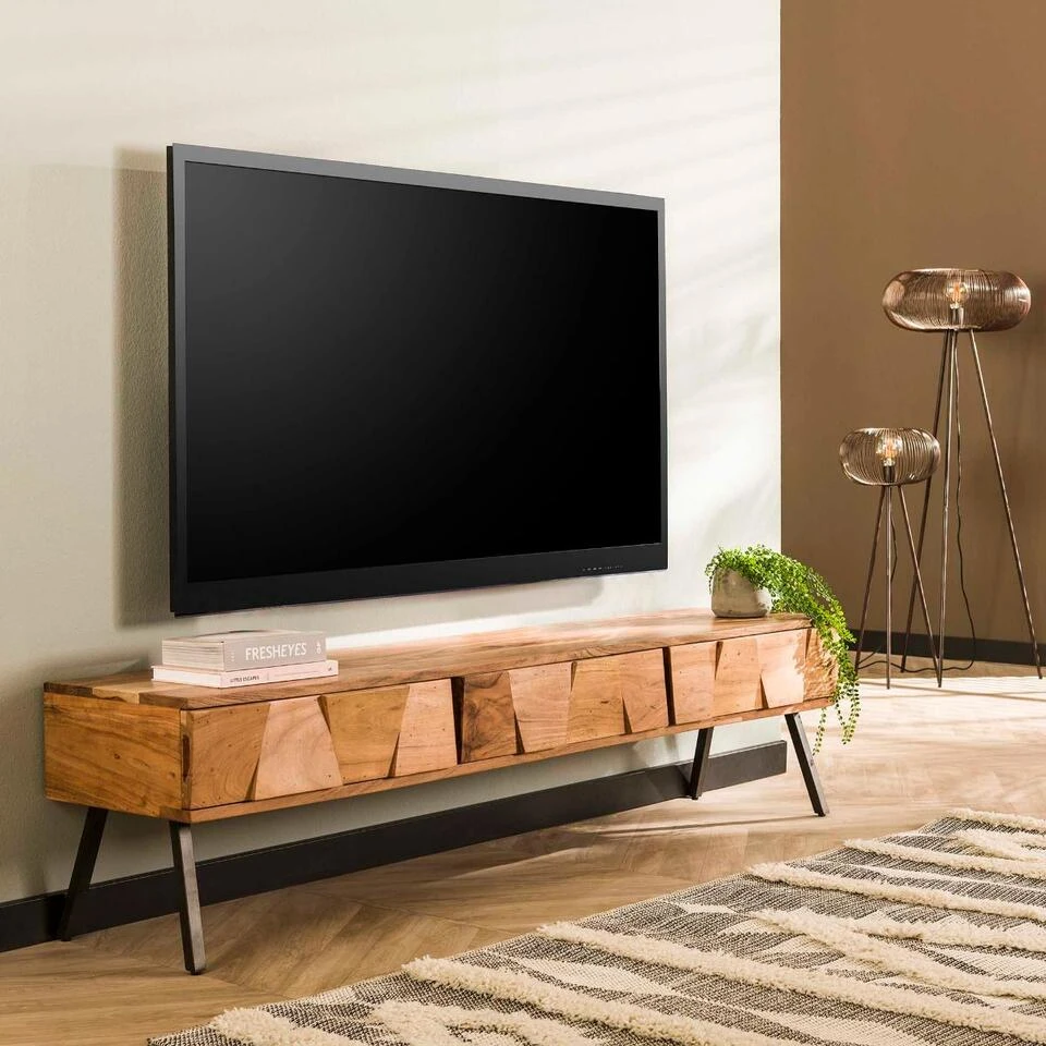 Angel Tv-meubel Acacia - Hout - Bruin - Afbeelding 2