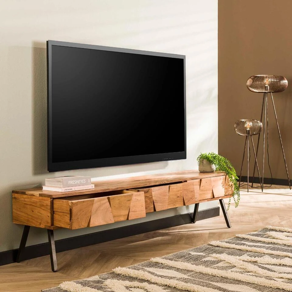 Angel Tv-meubel Acacia - Hout - Bruin - Afbeelding 3