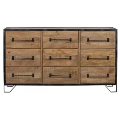 Dressoir Baltimore 160cm 9 Laden - Mangohout - Bruin - Rechthoekig